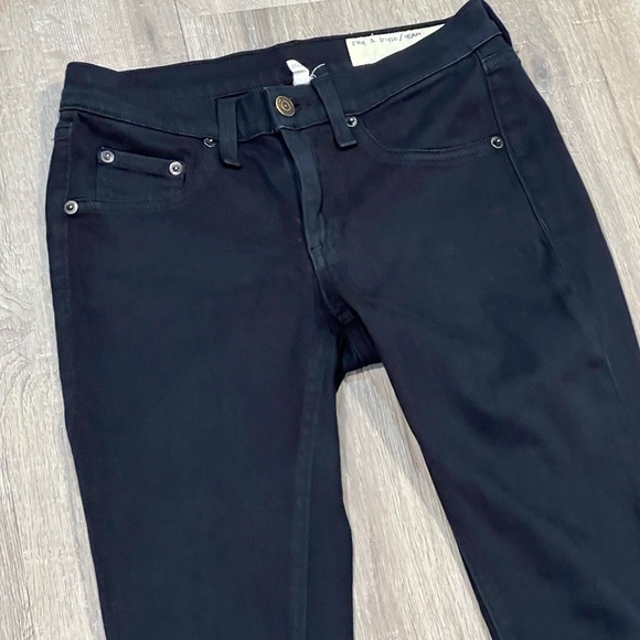 Women Size 25 Rag & Bone Jeans Black Leggings Stretch Cotton Staple Pants EUC - Picture 3 of 10